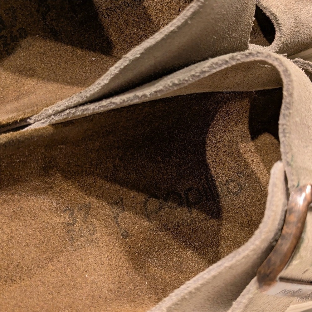 Papillio Birkenstock Arizona Grooved Sandals Women 37 Taupe Suede Platform - Picture 7 of 11